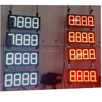 Panneau numérique LED 7 segments rouge 8 et 10 pouces pour station-service, étanche, avec affichage des prix et éclairage de station de carburant
