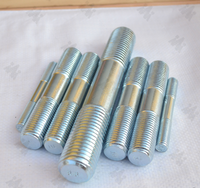 High Strength Carbon Steel Double-Ended Stud Bolts with Zinc Finish Double-Headed Threaded Fasteners