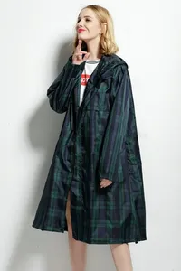 Chubasquero impermeable <span class=keywords><strong>para</strong></span> adultos, gabardina de plástico a la moda con rejilla verde, <span class=keywords><strong>Poncho</strong></span> general de poliéster con capucha <span class=keywords><strong>para</strong></span> hombres y mujeres, <span class=keywords><strong>capa</strong></span> de viaje - Product Image 6