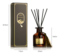Diffuseur de parfum d'ambiance en verre 120 ml pour hôtel, bâtonnets diffuseurs à roseaux avec boîte d'emballage, vente en gros