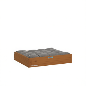 Lit pour chien en bois de pin massif brun miel durable, 20,3 x 17,3 x 3,5 pouces, lit pour animaux de compagnie amovible et lavable, intérieur, toutes saisons - Product Image 1