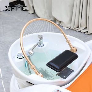 XFMC approvisionnement d'usine tête Spa lit Salon de coiffure chaise de lavage lumière LED Massage électrique chaise de <span class=keywords><strong>shampooing</strong></span> avec thérapie de la tête - Product Image 4