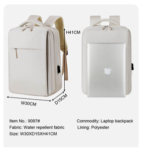 15.6" Waterproof Eco-Friendly Nylon <b>Laptop</b> <b>Backpack</b> Arcuate Shoulder Strap Zipper Closure Open Airbag Protection Large Capacity - Product Image 6