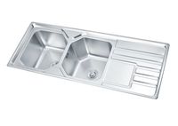 Vente en gros Évier de cuisine de calibre 16 en acier inoxydable 304 Évier de cuisine à double bols sous plan avec grand égouttoir Fournisseur OEM