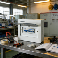 Boîtier de distribution électrique métallique vide JINHAI 8 voies personnalisé, panneau de disjoncteurs, boîte électrique intérieure IP30 220-380V