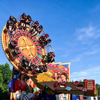 Manège de Roulette Fou à Thème Casino 777, Équipement d'Amusement Mobile Extérieur Portable pour Fêtes Foraines et Carnavals