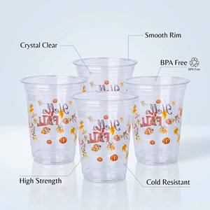 Gobelets en plastique jetables, calibre 95 mm, 14 oz, bord large, transparents, en PET, impression numérique, logo personnalisé, pour fêtes, beer pong, université - Product Image 3