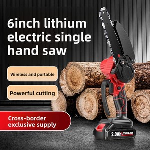 Scie à chaîne électrique sans fil à une main Moteur sans balais à batterie au lithium de 6 pouces 450W pour l'exploitation - Product Image 2