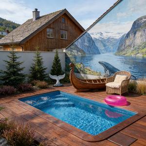 Piscine à structure en acier, piscine d'hydromassage extérieure, couvertures de piscine personnalisées, piscine pour la maison, piscine à cascade, piscine moderne - Product Image 1