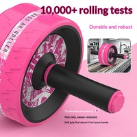 Roue d'exercice abdominale pour femmes, équipement de fitness à domicile, surface de roulement élargie antidérapante pour affiner le ventre et renforcer les muscles du tronc