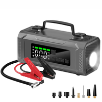 Démarreur de voiture portable 14,8 V, batterie externe 8000 mAh, compresseur d'air 150 PSI, gonfleur de pneus, chargeur de voiture pour moto/voiture particulière