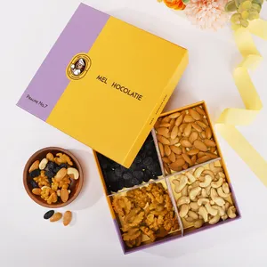 Purple and yellow Square Shaped Luxury Chocolate Boxes Packaging/gift Packing Box