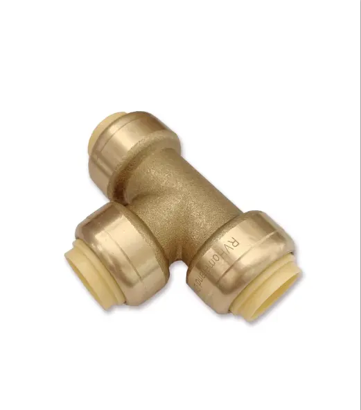 Environmental protection type Brass tee PAL-PF-T16 16*16*16mm Push-fit Assembly pipe fittings For RV
