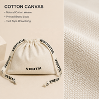 Sac à cordon en coton et lin personnalisé avec logo imprimé, petit sac cadeau pour bougies, pochette de rangement pour bijoux en coton mousseline biologique