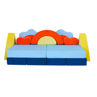 18-teiliges Modernes Cartoon-Bauklötzchen-Sofa Hochdichte Schaumstoff-Spielmatte Rahmenlose Modulare Kombination Ineinandergreifende Teile für Alle Altersgruppen