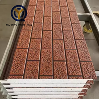 Revêtement mural décoratif en faux briques YAOQING, panneaux sandwich en mousse de polyuréthane ignifuge, panneaux sandwich métalliques isolés sans joint
