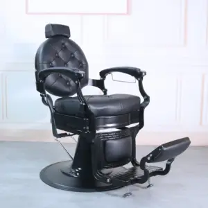 2023 wholesale cheap price heavy duty barber chair hair salon all purpose chair antique black classic barber chair