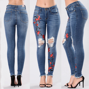 Jeans de mezclilla de mujer de alta elasticidad, de pierna estrecha, multicolor, de talle alto, diseño que realza los glúteos, <span class=keywords><strong>ajustados</strong></span>, estilo lindo, al por mayor - Product Image 4