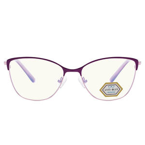 Lunettes anti-lumière bleue œil de chat gris à monture complète, unisexe, pour visage ovale adulte 5115 - Product Image 1