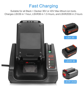 <span class=keywords><strong>Cargador</strong></span> rápido máximo de 36V/40V LCS36 LCS40 Compatible con batería <span class=keywords><strong>Black</strong></span> and <span class=keywords><strong>Decker</strong></span> LBXR36 LBXR2036 LBX36 LBX1540 LBX2040 LBX2540 - Product Image 6