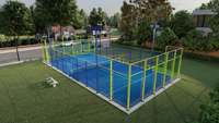 Nouveau terrain de padel intérieur/extérieur avec certification CE, terrain de padel panoramique