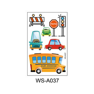 Coche de carreras <span class=keywords><strong>globo</strong></span> de aire caliente serie de fiesta dibujos animados impermeable <span class=keywords><strong>tatuaje</strong></span> temporal pegatinas para cara de niño cuerpo brazos pierna - Product Image 4