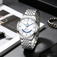 Montre automatique à mouvement mécanique HENBOSE en collaboration avec l'Institut norvégien de l'aurore boréale, édition limitée, acier inoxydable, saphir