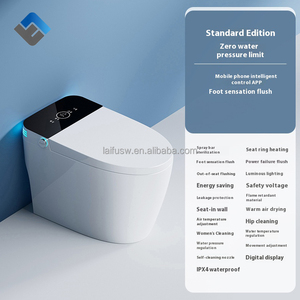 Tự động tuôn ra sàn màu đen gắn nhà vệ sinh tự động với hệ thống thoát nước P-trap điều khiển từ xa và ghế sưởi ấm chức năng tiên tiến - Product Image 6