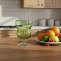 Coupelle à café au lait vert-orange soufflée à la main, verre à vin coloré en forme de gourde, élégant gobelet à glace en borosilicate de 300 ml
