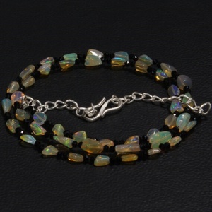 Collar de Cadena con Dije de Ópalo Etíope de Plata de Ley 925, Corte Brillante, Chapado en Oro Rosa, para Bodas, Aniversarios y Fiestas - Product Image 4