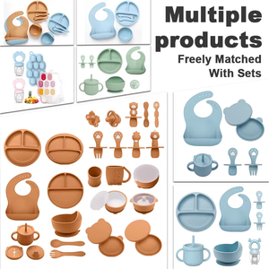 Juego de Plato y Babero de Silicona Impermeable con Dibujos Animados, Libre de BPA, con Logotipo Personalizado, Juego de <span class=keywords><strong>Vajilla</strong></span> Ecológica para Bebés - Product Image 4