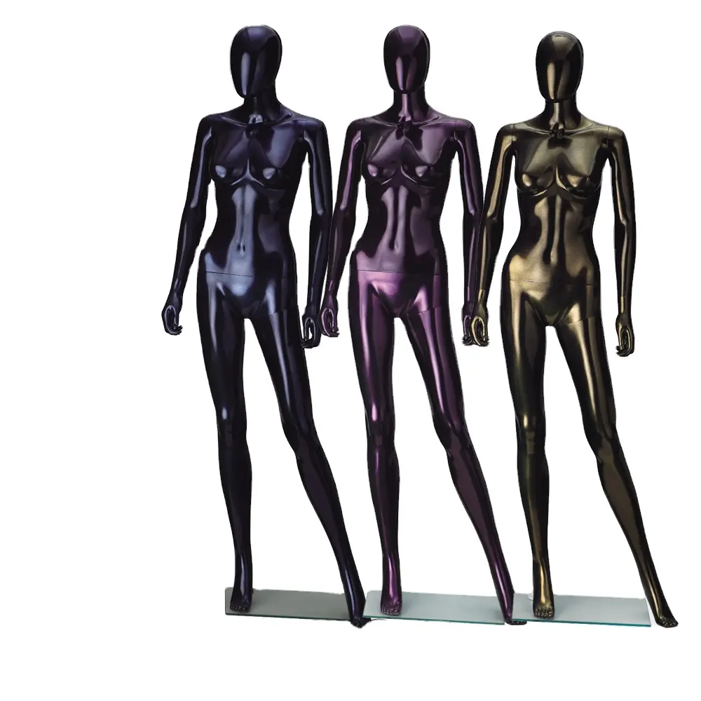 Hot Sale Ganzkörper Dummy Standing Abstract Weibliche Schaufenster puppe Chrom Kunststoff Schaufenster puppe