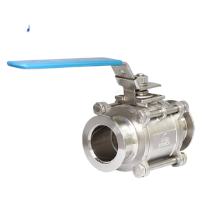 Vanne à bille manuelle sanitaire en acier inoxydable de haute qualité 3 pièces sous vide avec <span class=keywords><strong>KF</strong></span> - Product Image 4