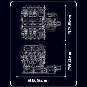 Juego de Bloques de Construcción DIY Más Vendido, Modelo de Motor V8 de Coche Mecánico a Escala 1/8, Juguetes Educativos de Plástico para Niños, Venta al por Mayor OEM - Product Image 4