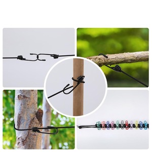 Corde à linge populaire pour l'extérieur, corde à linge de camping coupe-vent avec 12 pinces élastiques, en plastique pour l'extérieur avec boucle de positionnement - Product Image 2