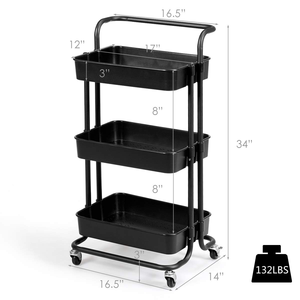 Carrito de Almacenamiento Multifuncional Moderno para el Hogar, Carrito de Belleza para Spa y Salón, Carrito Metálico Móvil para Cocina, Baño y Sala de Estar - Product Image 2