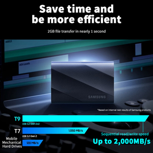 T9 1TB 2TB 4TB NVMe USB3.2 Type-C ฮาร์ดดิสก์ภายนอกแบบพกพา SSD โลหะ สำหรับคอมพิวเตอร์ตั้งโต๊ะและแล็ปท็อป T9 1TB NVMe USB - Product Image 2