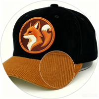 Gorra de béisbol de pana bicolor con logotipo bordado personalizado, estilo Dad Hat sin estructura, gorra Trucker vintage con parches y diseño de frutas.