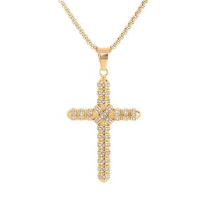 Hip Hop Iced Out Gothic Cross Christian Designer impermeable deslustre libre Acero inoxidable joyería colgante collares hombres hombre - Product Image 6