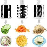 3 In 1 Groente Mandoline Slicer Swift Roterende Trommel Rasp Moer Shredder Veggie Cutter Dunschiller Spiralizer Kaas Chopper
