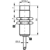Capteur de proximité inductif connecté par câble D7C18V20POLK/10MPUR, même distance de fonctionnement que les capteurs de proximité en acier et en aluminium