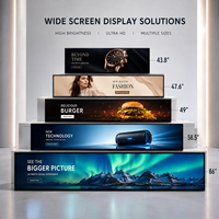 Écran LCD mural ultra-large étiré, affichage numérique commercial personnalisé pour la promotion en magasin de détail