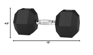 Haltères hexagonaux en caoutchouc noir de haute qualité, équipement de musculation et de fitness sur mesure pour la salle de sport - Product Image 4