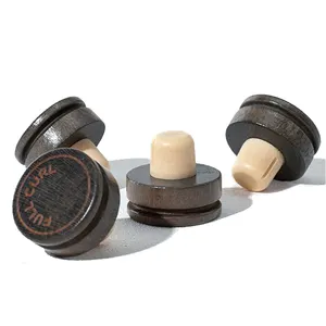 Free Sample Wooden Bottle Stopper T Shape Gin Whiskey Spirits Whisky Bottle Synthetic Cork Stopper Wooden Vodka Cap