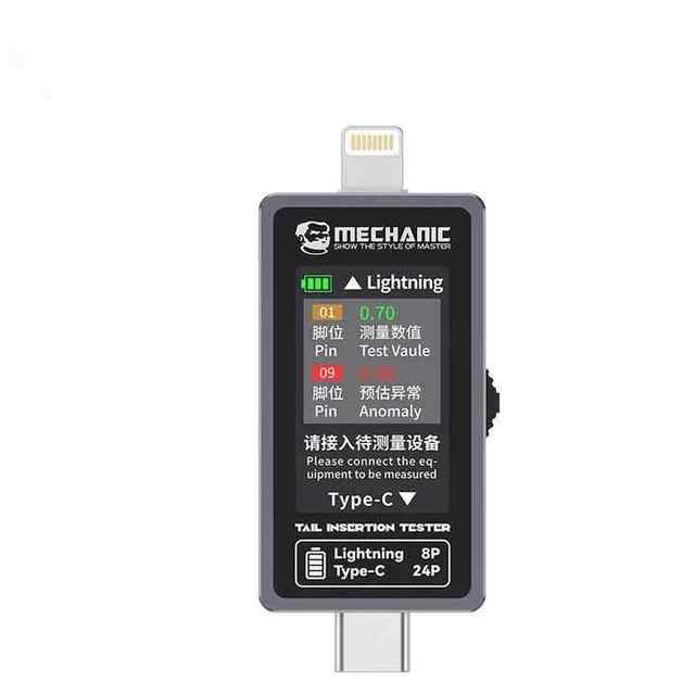 Mobile Phone Lighting Type C Tail Insertion Tester Digital Display Current Power Tail Insertion Detector Mechanic T824