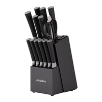 Ensemble de couteaux de cuisine polyvalent de 14 pièces de haute qualité Kit de couteaux à steak ensemble d'outils de cuisine avec porte-couteau