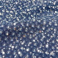 Vente en gros tissu design pailleté denim lavé tissu brodé pour pantalons épais vestes jupes sacs chaussures