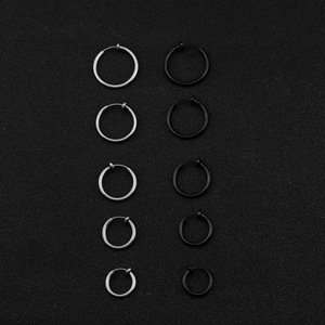 Pendientes de Aro de Acero Inoxidable de Estilo Simple y Diseño Exclusivo, Populares y Más Vendidos, en Varios Tamaños, Unisex, Joyería de Moda - Product Image 1