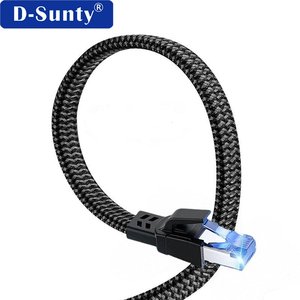 Cat8 Braided Flat <b>Ethernet</b> <b>Cable</b> Pure Copper Conductor Stp 30awg Rj45 Connector Black Gray Available In 1m 2m 3m 5m 10m <b>15m</b> 20m - Product Image 6
