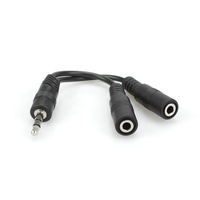 Kabel Audio Splitter Y laki-laki ke Perempuan 3.5mm untuk headphone Stereo Bare Copper konduktor PVC jaket PC iPod Stock